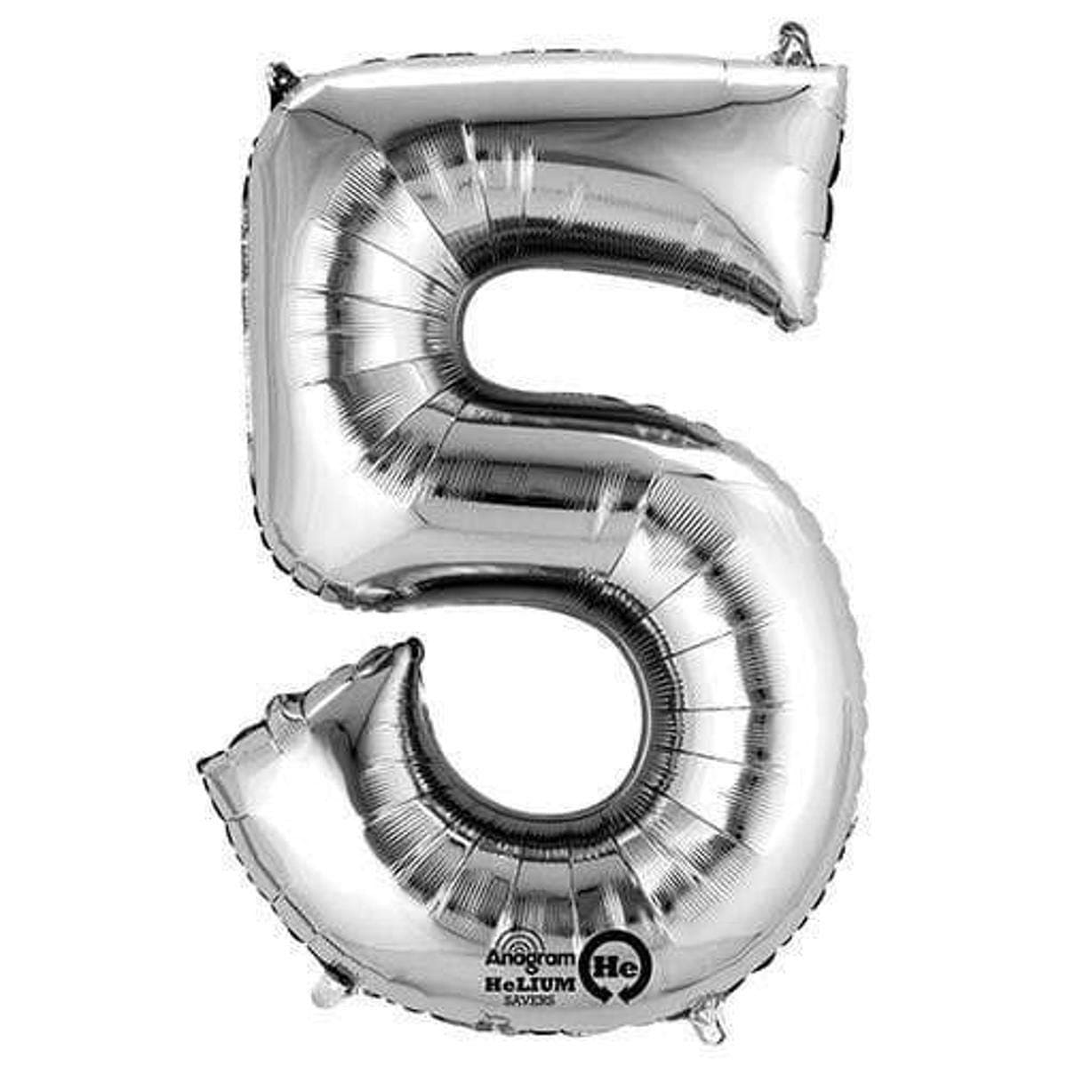 Zahlenballon 86 cm / mit Helium und Gewicht